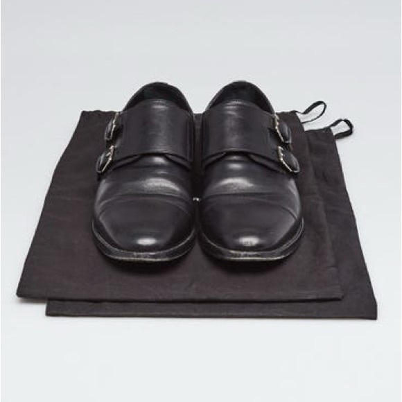 SAINT LAURENT Dylan Double-Monk Oxford Flats (black leather, size 38) - Picture 4 of 4